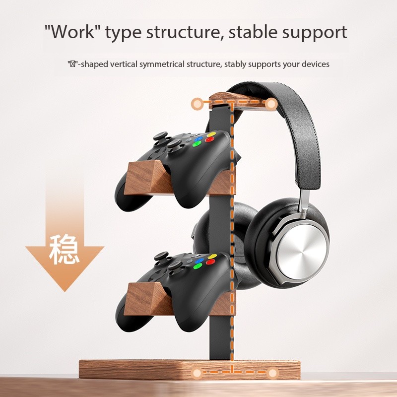 Gaming Accessories Wall Mount - Rak Dinding Kayu Solid dengan Tempat