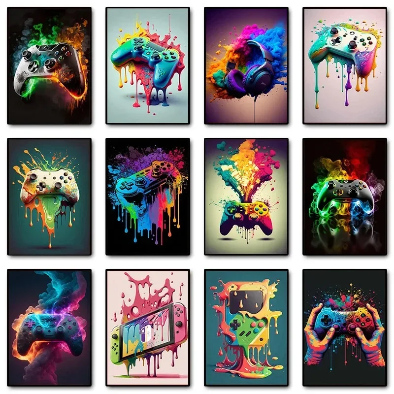 Gaming Accessories For Bedroom - Poster Lukisan Kanvas Cetak Minimalis Seni