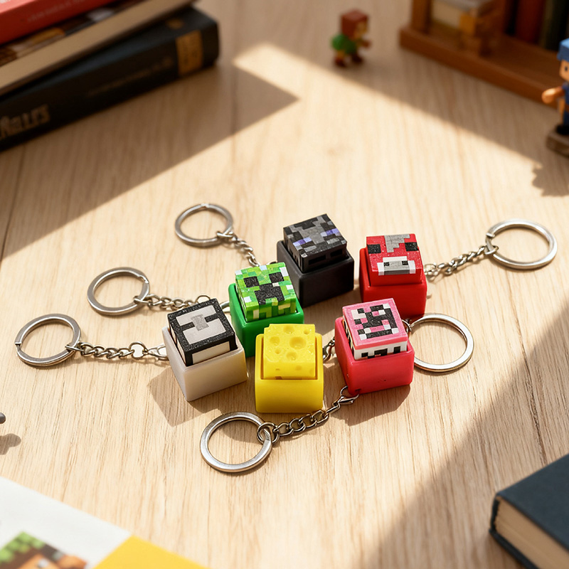Gaming Accessories Minecraft - Gantungan Kunci Mini Keyboard Clicker 3D
