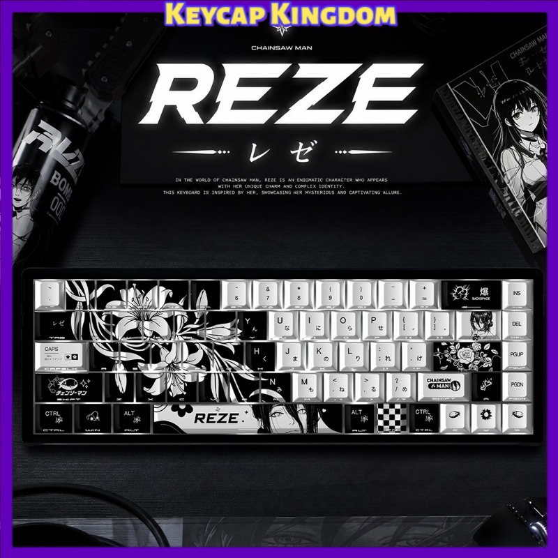 Gaming Accessories Cute - Baru Reze 5.0 Anime Keycaps Bertema