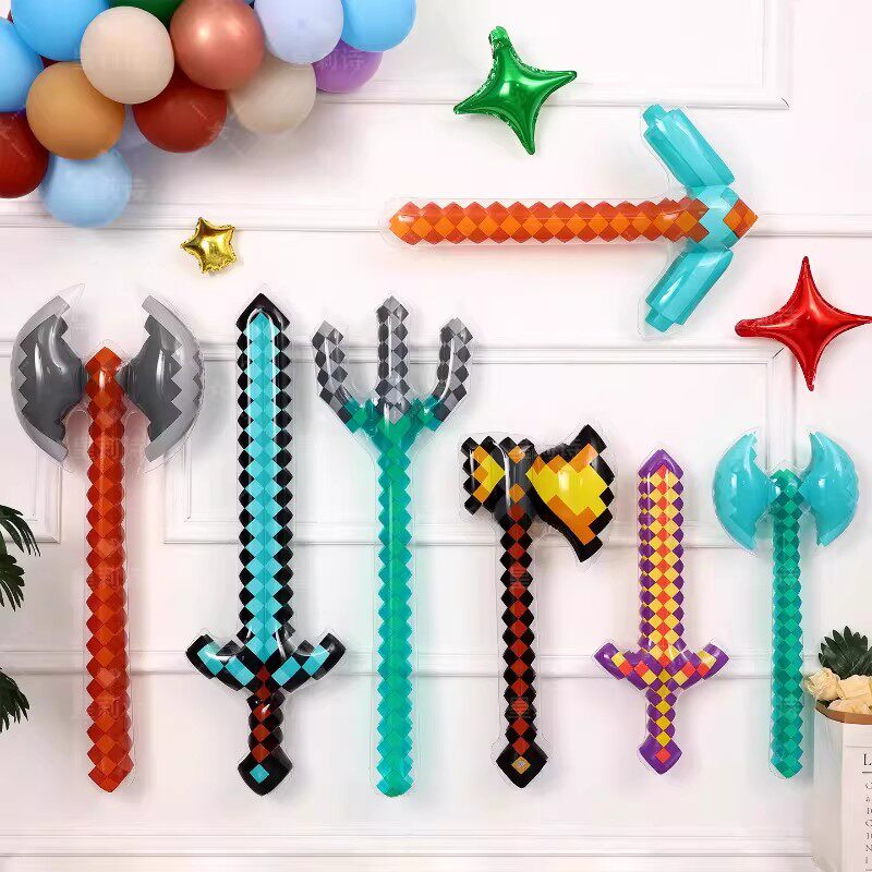 Gaming Accessories Minecraft - Mainan Gaya Pixel Pedang Batu Permata