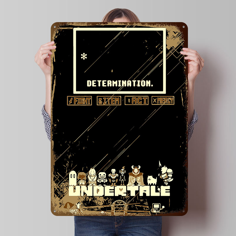 Gaming Accessories Europe - Poster Logam Undertale Seni Dinding Kustom
