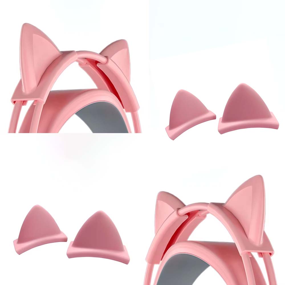 Gaming Accessories Girls - Liontin Telinga Kucing Silikon Merah Muda