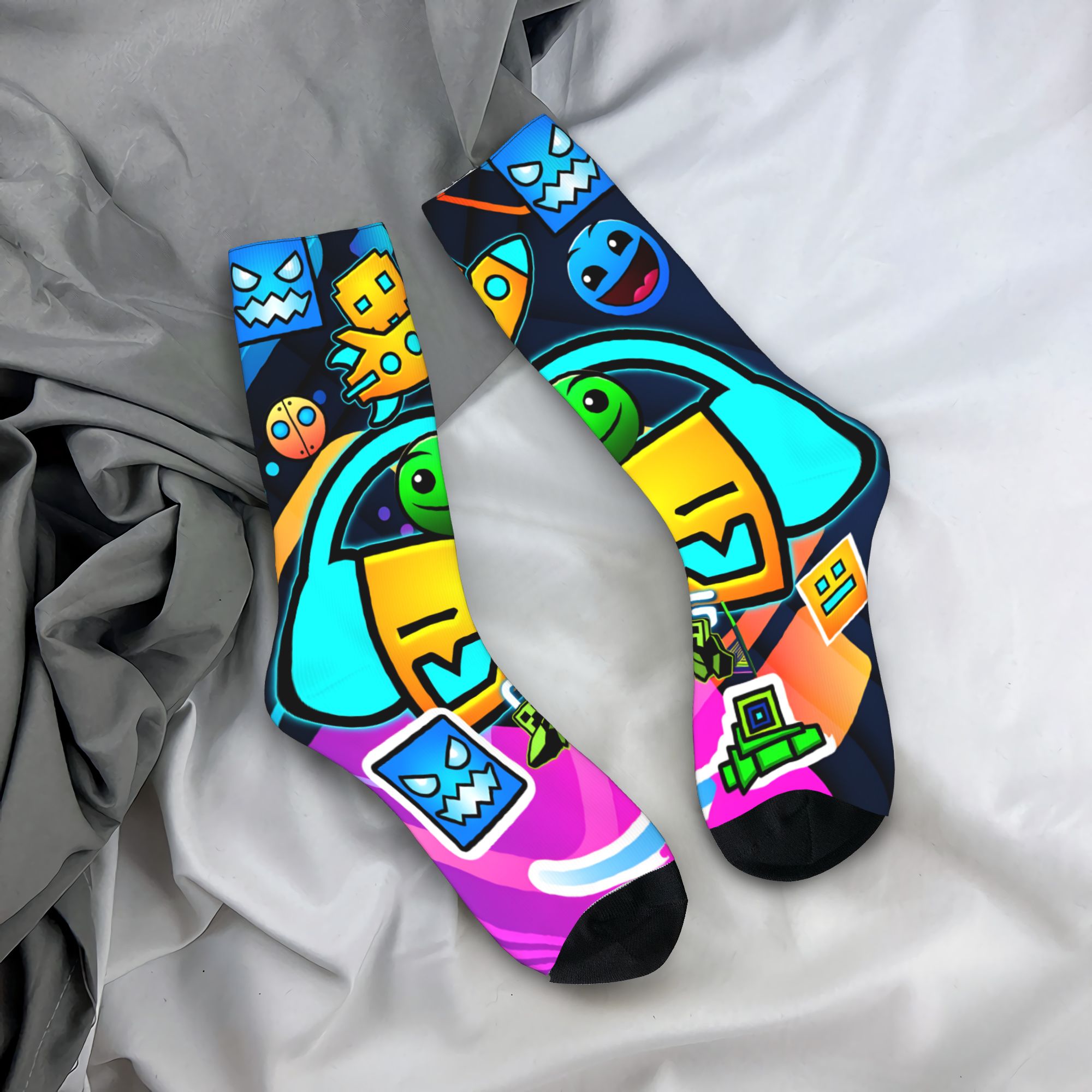 Vintage Gaming Accessories - Kaus Kaki Geometri Gaming Dashed, Stoking