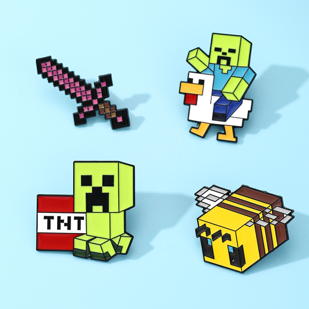 4pcs Pin Enamel Ayam Zombie Ba - Gaming Accessories Cute ulasan dan harga